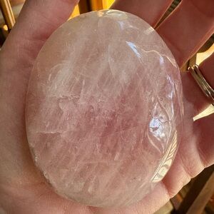 Rose Quartz Crystal Palm Stone